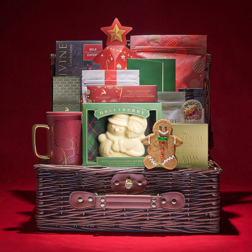 Christmas Glad Tidings Gift Basket, christmas gift, christmas, chocolate gift, chocolate, cookie gift, cookie,