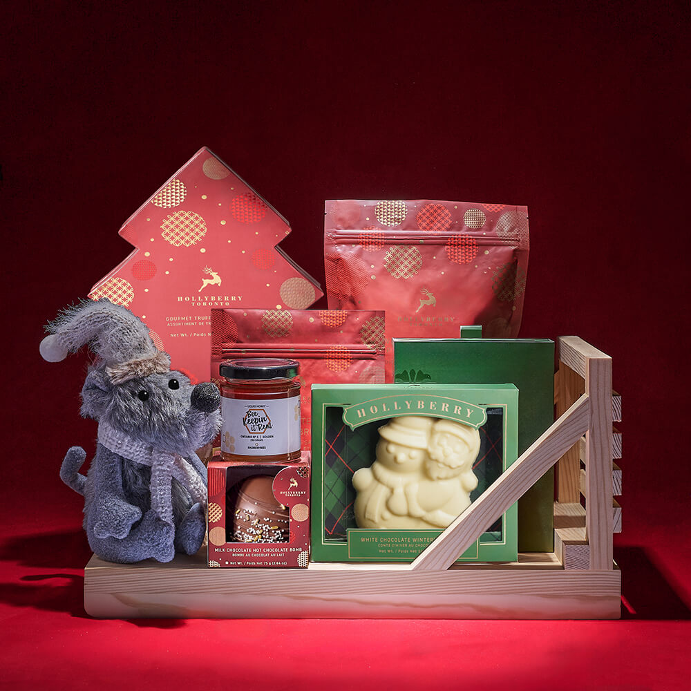 Holiday Chocolate Sleigh Gift – how the gift is presented