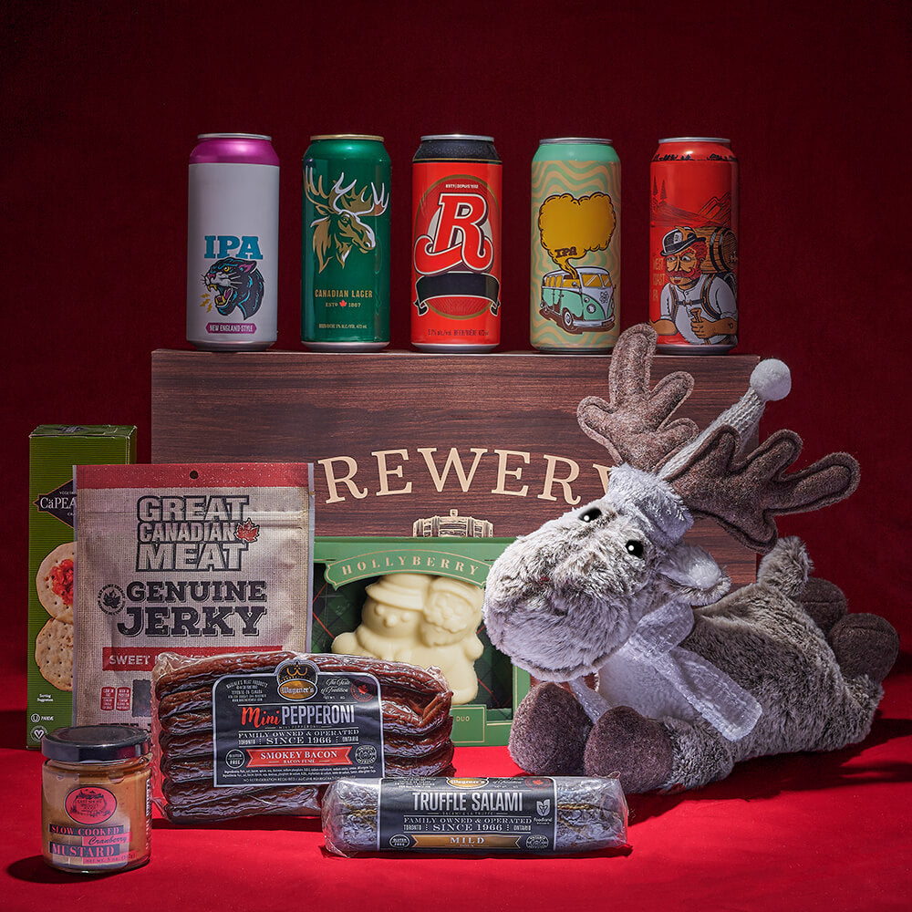 Craft Beer and Gourmet Snack Holiday Gift Basket – how the gift is presented