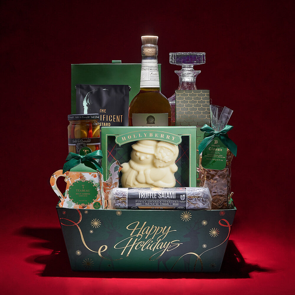 Holiday Whiskey and Snacks – how the gift is presented