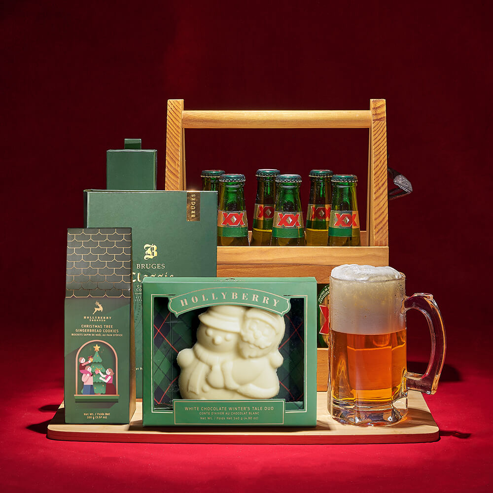 Christmas Beer Tankard Gift Basket – how the gift is presented