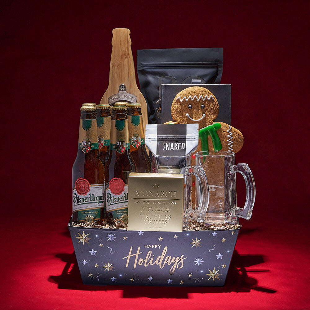 Festive Beer and Chocolate Treats – how the gift is presented