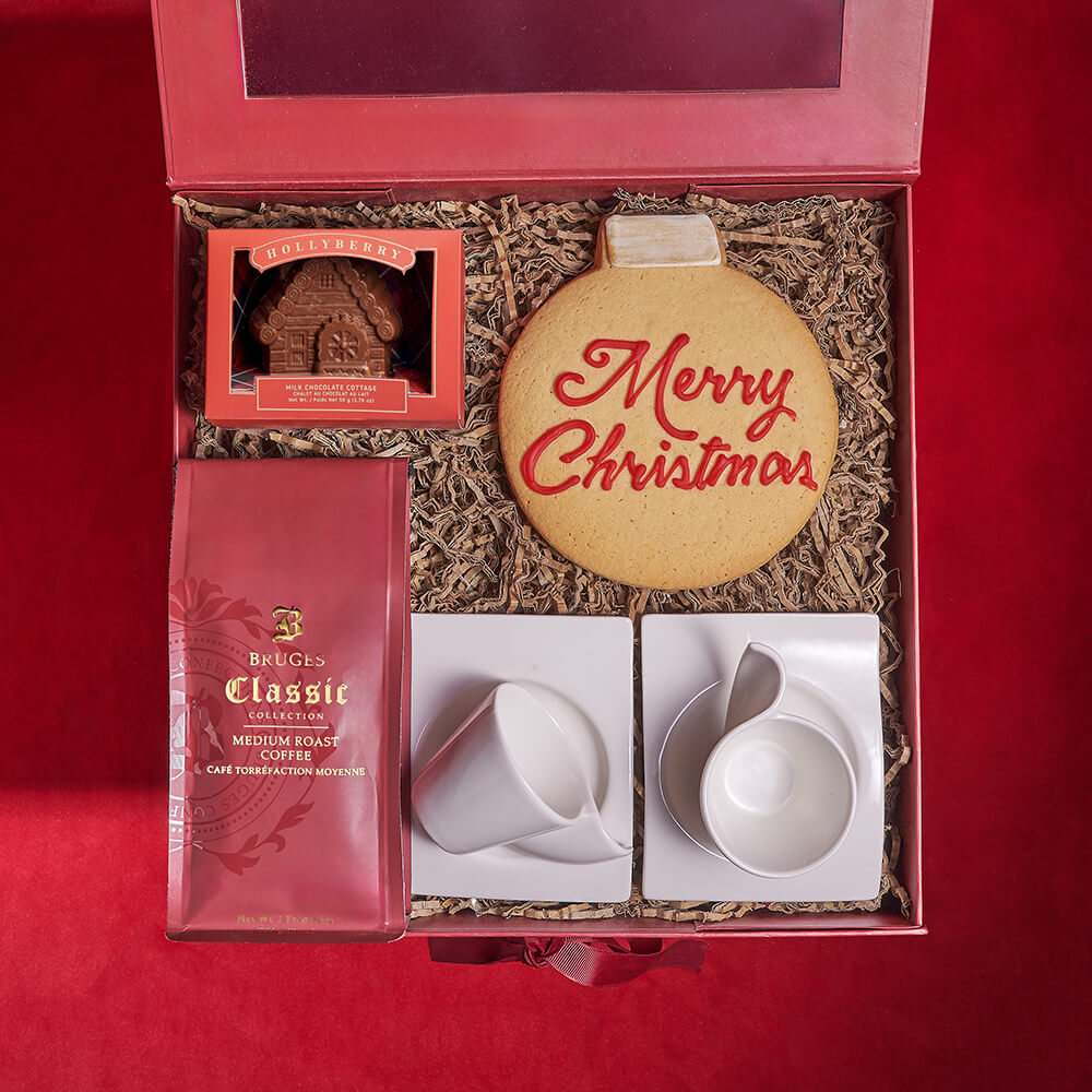 Christmas Festive Espresso Basket – how the gift is presented