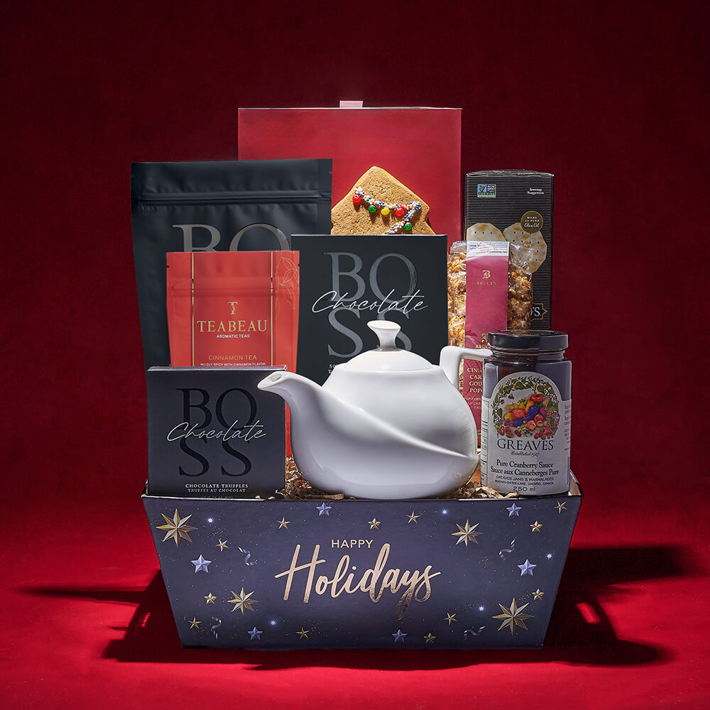 Christmas Cookies and Truffles Basket – how the gift is presented