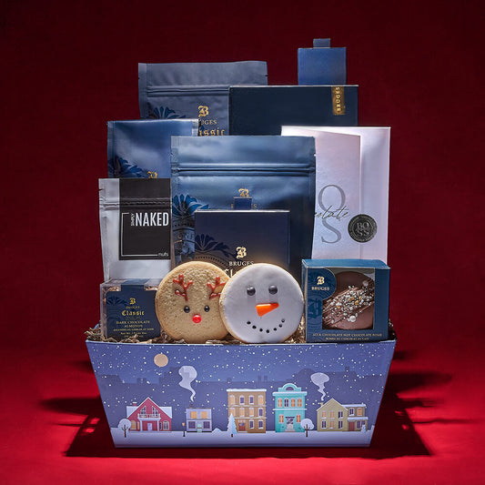 Christmas Village Gift Set, christmas gift, christmas, chocolate gift, chocolate, cookie gift, cookie