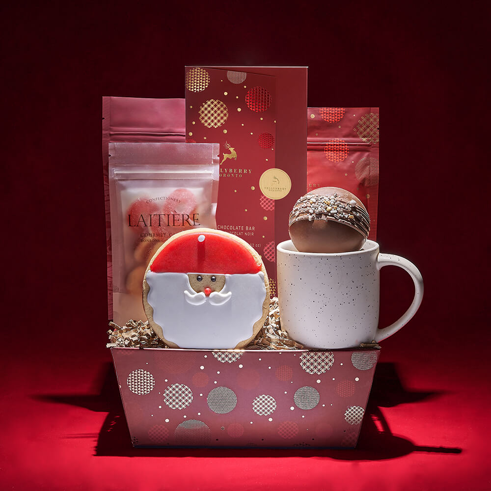 Santa's Holiday Chocolate Basket – how the gift is presented