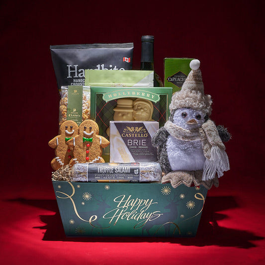 Evergreen Wine & Appetizer Gift, wine gift, wine, chocolate gift, chocolate, christmas gift, christmas, holiday gift, holiday