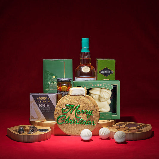 Good Cheer Golf & Spirits Gift, liquor gift, liquor, chocolate gift, chocolate, christmas gift, christmas, holiday gift, holiday, golf gift, golf