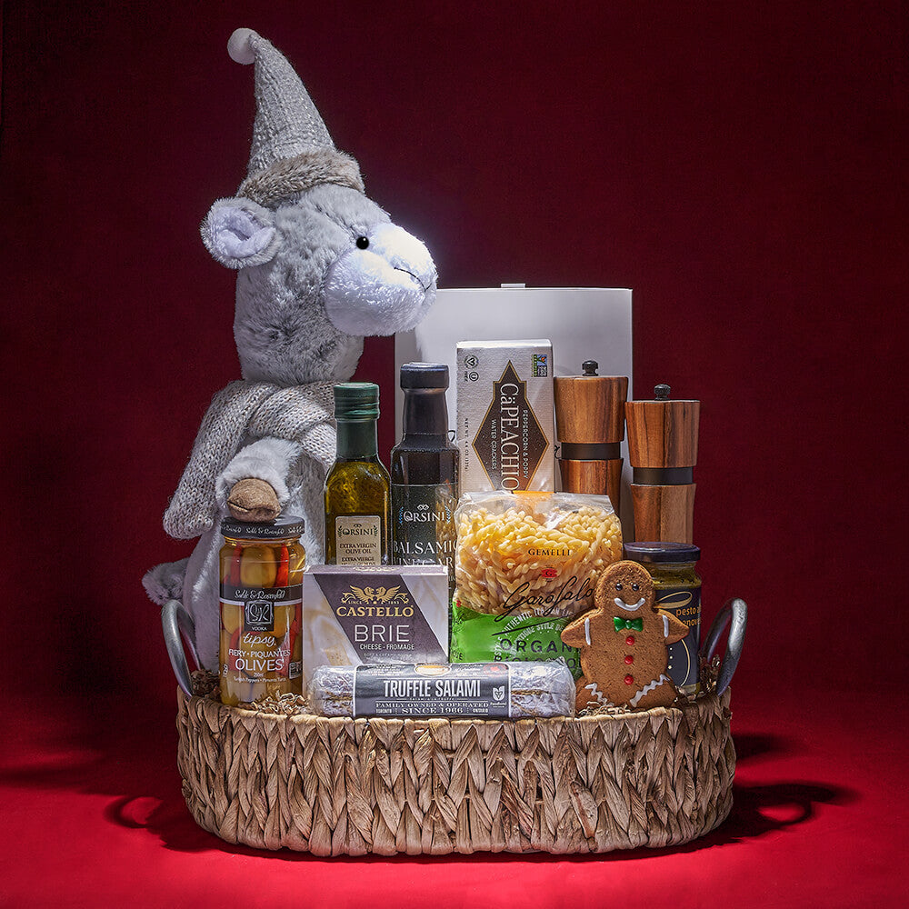 Holiday Dinner Gift Basket – how the gift is presented