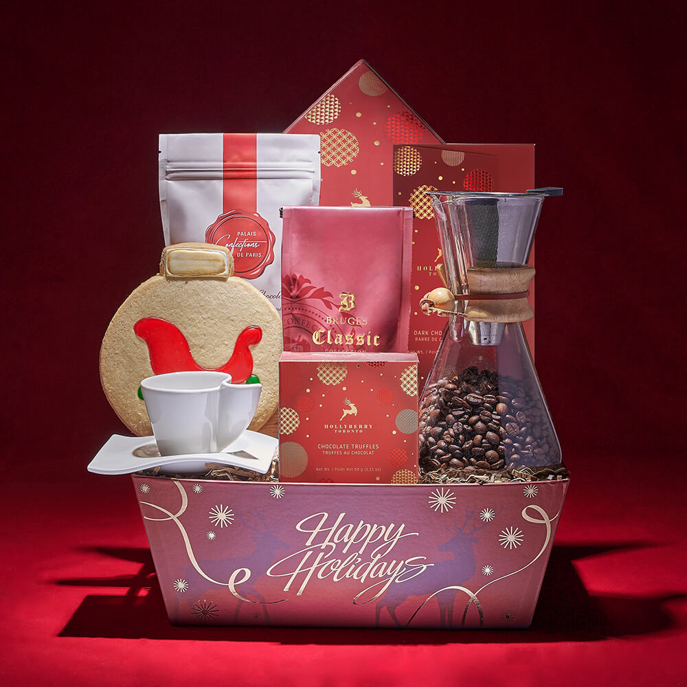 Holiday Chocolate Coffee Gift Set – how the gift is presented