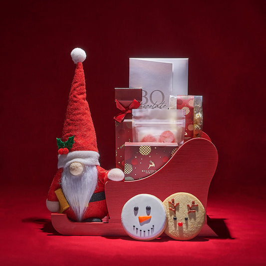 Santa’s Sleigh of Sweet Treats, chocolate gift, chocolate, cookie gift, cookie, christmas gift, christmas