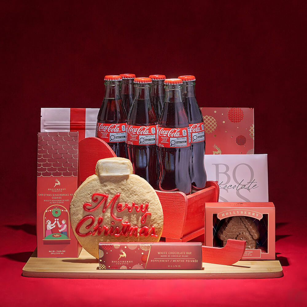 Christmas Soda and Chocolate Gift Board – how the gift is presented