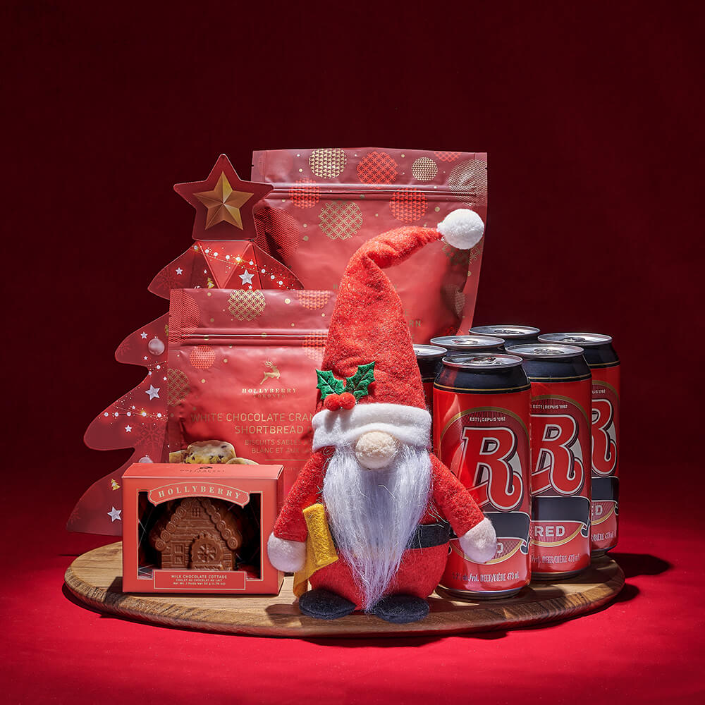 Beer and Holiday Treats Basket – how the gift is presented