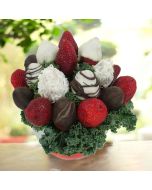 Chocolate Dipped Strawberries in a Ceramic Bowl