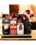 North Pole Delights Gift Basket With Whiskey