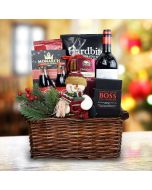 Snowman Delights Wine Gift Basket