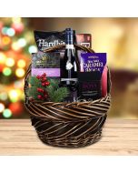 The Winter Treats Gift Basket With Wine