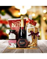 Christmas Champagne Celebration Snack Basket - Champagne Gift Baskets - Canada Delivery - USA Delivery
