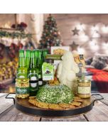 Deluxe Holiday Beer & Cheese Ball Gift Basket, beer gift baskets, Christmas gift baskets