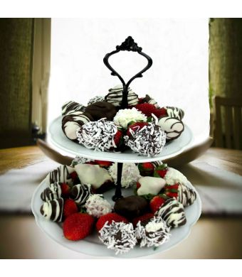 Two Tiered Chocolate Dipped Strawberries
