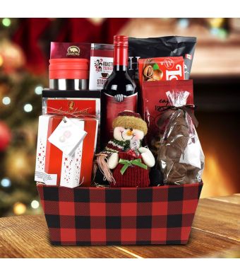 The Christmas Morning Gift Basket with Wine