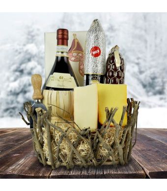 The Rustic Wine Meat and Cheese Gift Basket
