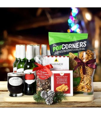 Beer & Snacks Christmas Basket, beer gift baskets, Christmas gift baskets
