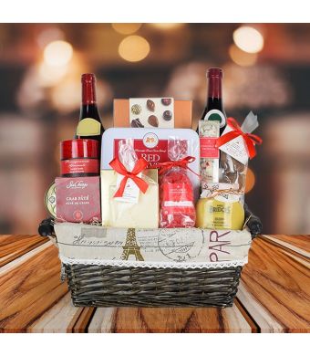 A Christmas In France Gift Basket, Christmas gift baskets, wine gift baskets