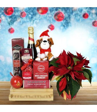 Yuletide Champagne & Snacking Gift Basket, champagne gift baskets, Christmas gift baskets
