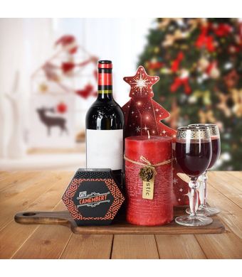 Christmas Wine & Cheese Gift Basket, Christmas gift baskets, wine gift baskets