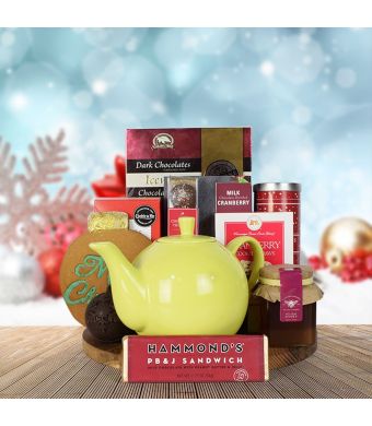 Christmas Tea & Chocolate Gift Basket, gourmet gift baskets, Christmas gift baskets