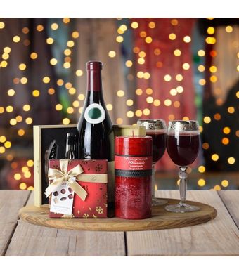 Holiday Wine Lover’s Gift Basket, Christmas gift baskets, wine gift baskets

