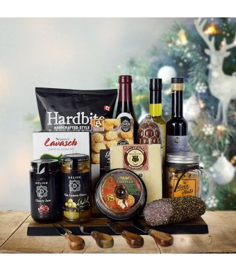 Rich & Savoury Delicatessen Gift Basket, Christmas gift baskets, wine gift baskets, gourmet gift baskets
