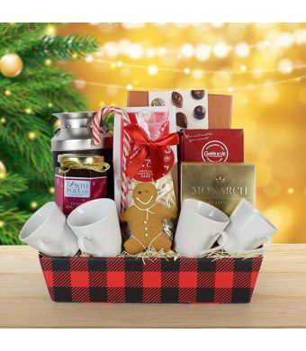 Festive Coffee Gift Basket, gourmet gift baskets, Christmas gift baskets
