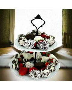 Two Tiered Chocolate Dipped Strawberries