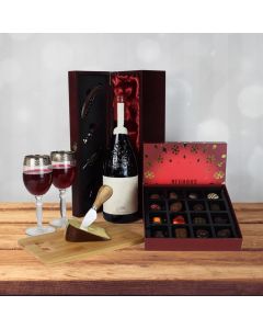 Holiday Wine, Cheese & Chocolate Basket, wine gift baskets, Christmas gift baskets