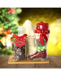 Santa’s Sweet Loot Boot, gourmet gift baskets, Christmas gift baskets
