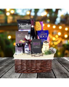 Winter Treats Gift Basket With Wine