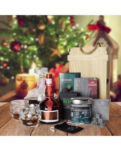 Elaborate Liquor Crate, liquor gift baskets, Christmas gift baskets
